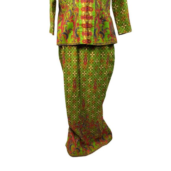 Vintage 2 Piece Skirt Jacket Top Set Retro Maxi - Picture 3 of 14